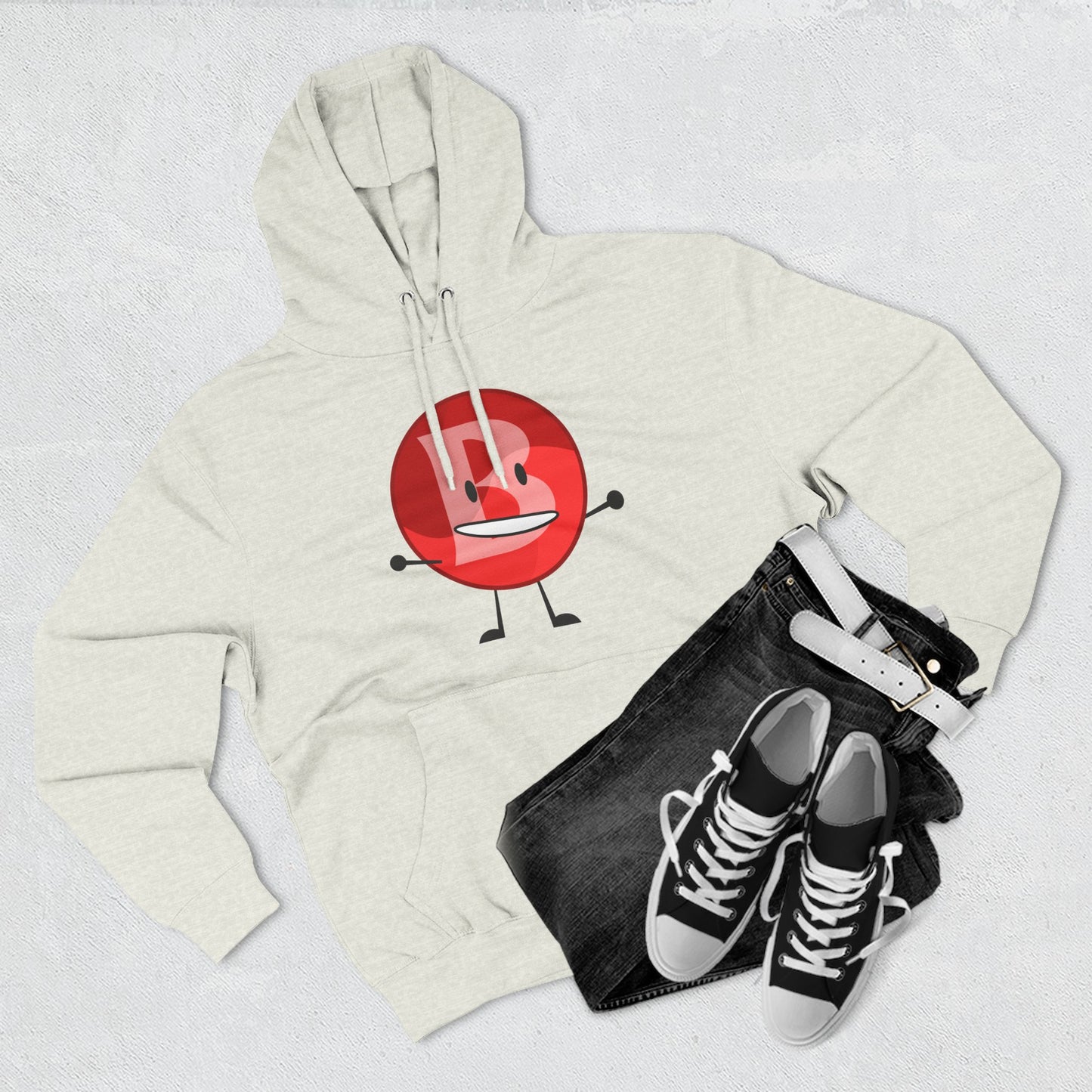 Funny Red Button Character Hoodie – "Branimator" Graphic Fleece Pullover