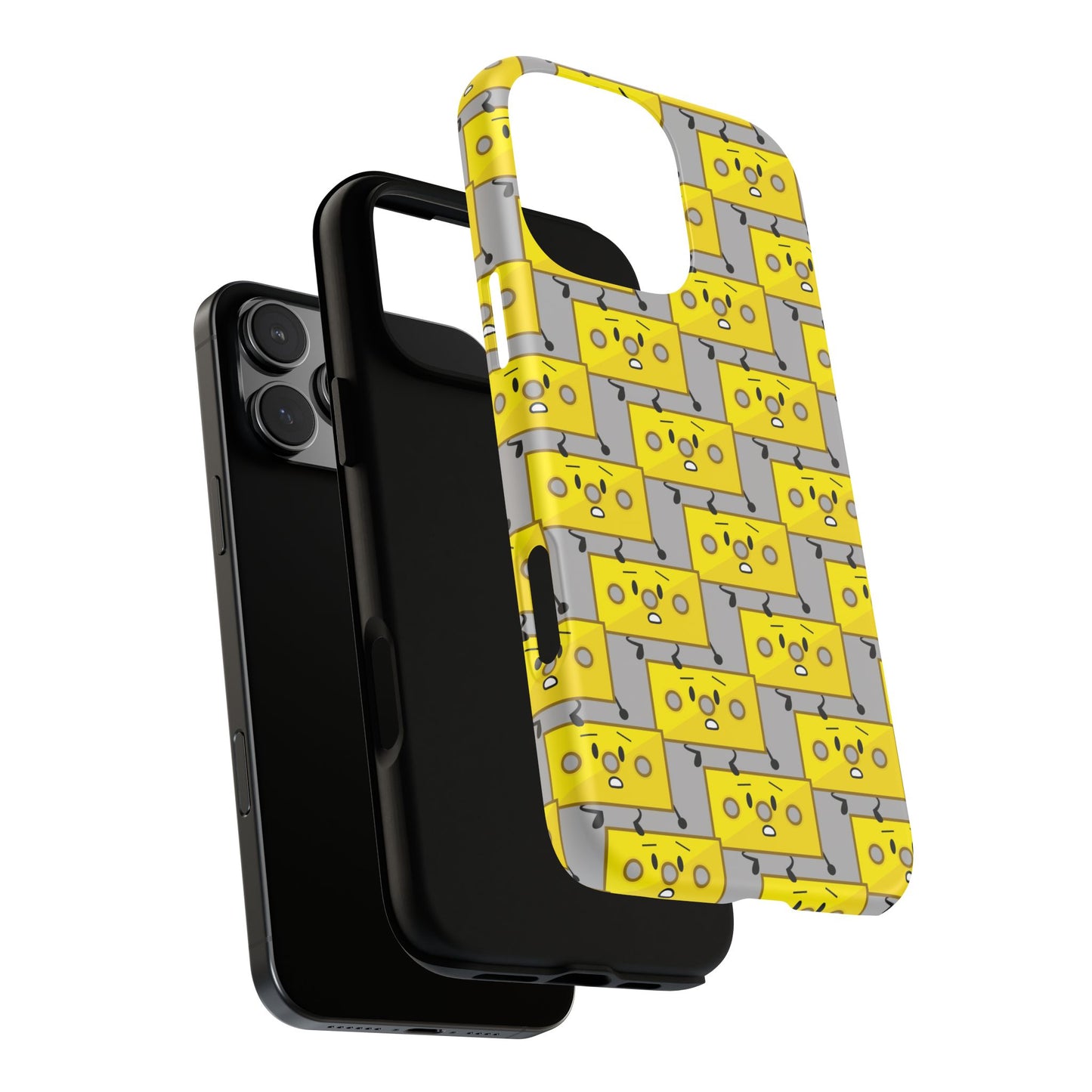 Cute Yellow Brick Pattern Phone Case — Cute Face Cartoon Protective iPhone Cover