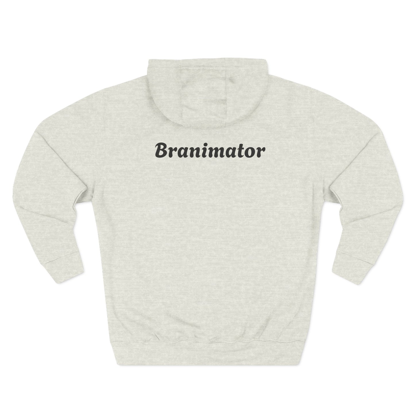 Funny Red Button Character Hoodie – "Branimator" Graphic Fleece Pullover