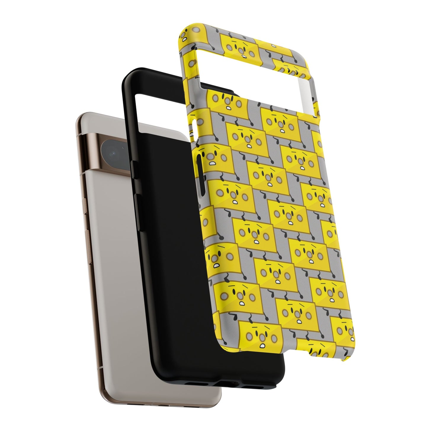 Cute Yellow Brick Pattern Phone Case — Cute Face Cartoon Protective iPhone Cover