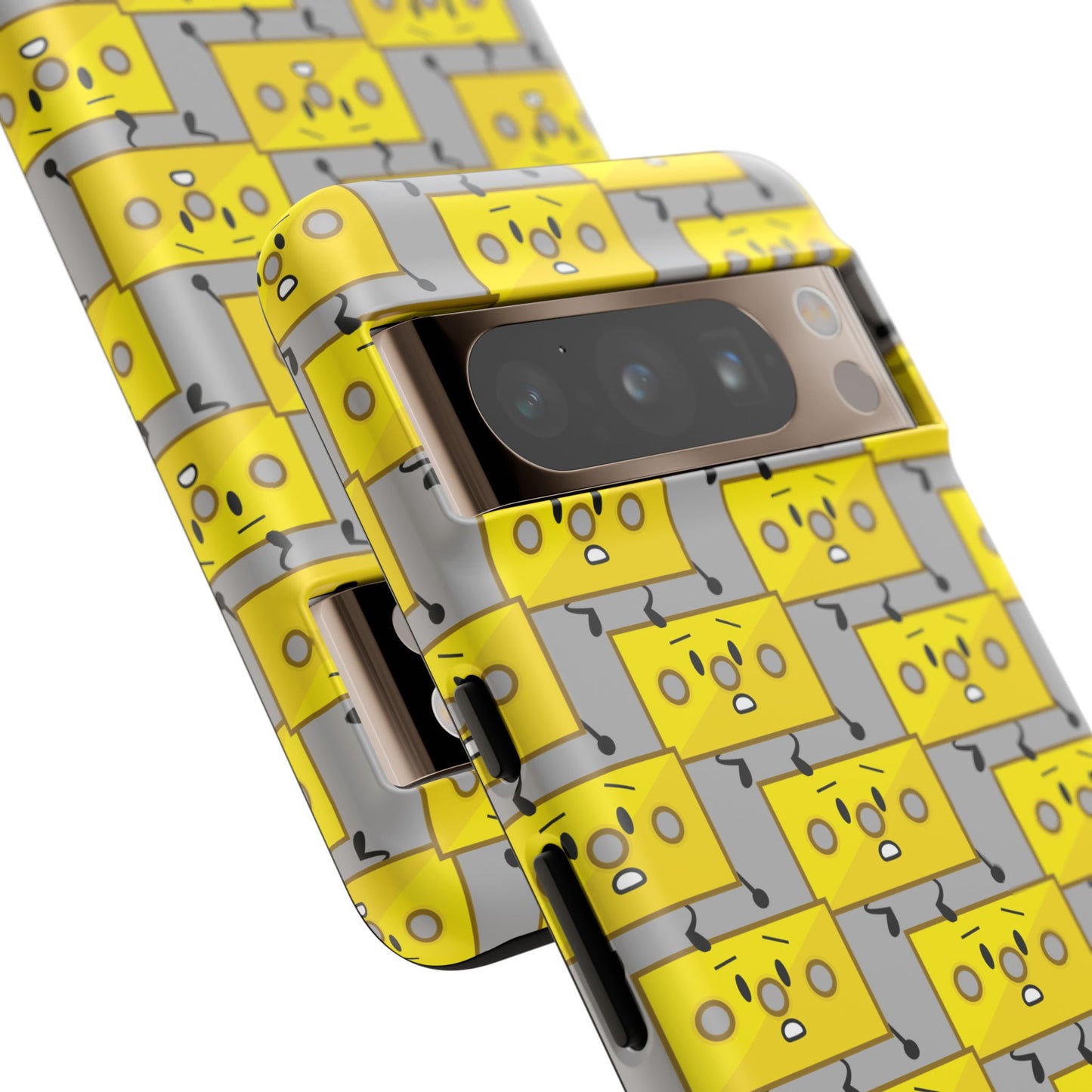 Cute Yellow Brick Pattern Phone Case — Cute Face Cartoon Protective iPhone Cover