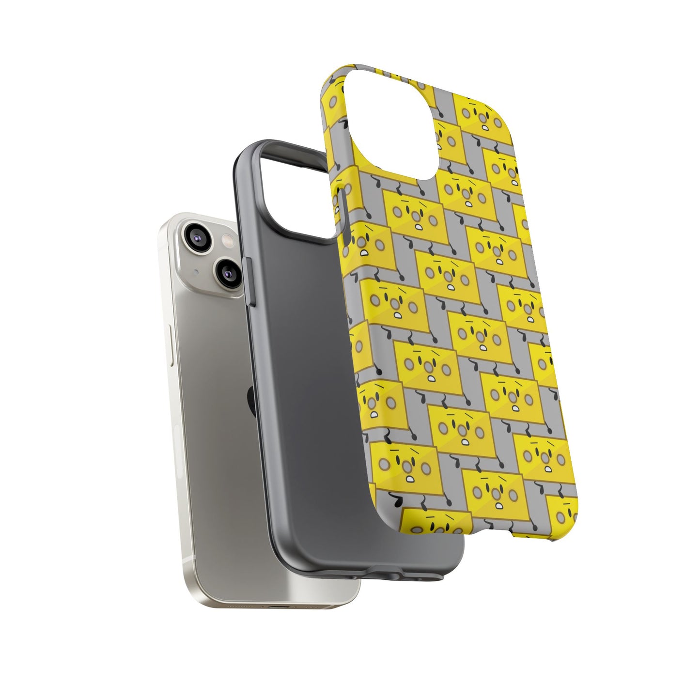 Cute Yellow Brick Pattern Phone Case — Cute Face Cartoon Protective iPhone Cover