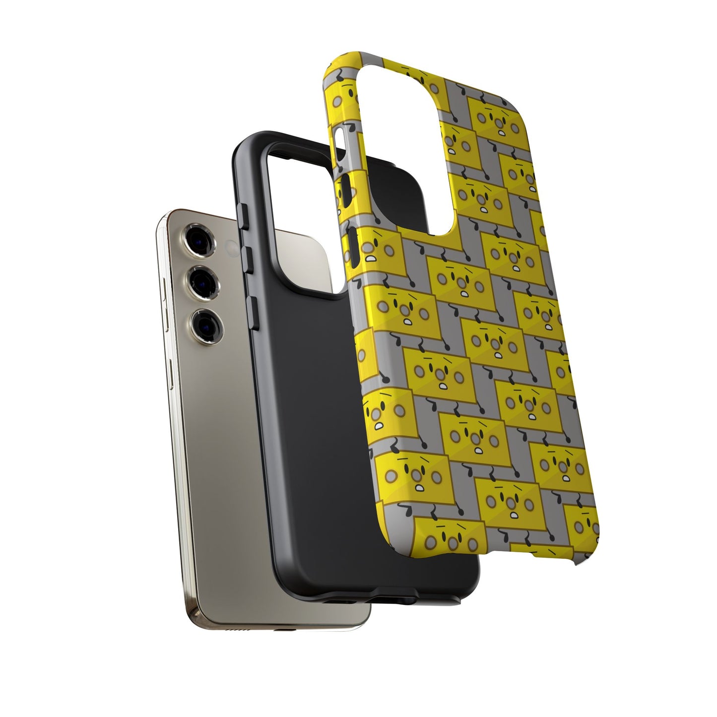 Cute Yellow Brick Pattern Phone Case — Cute Face Cartoon Protective iPhone Cover