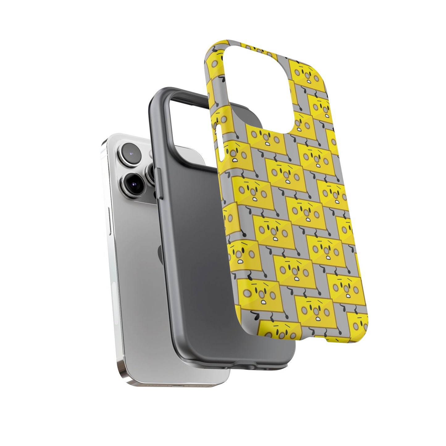 Cute Yellow Brick Pattern Phone Case — Cute Face Cartoon Protective iPhone Cover
