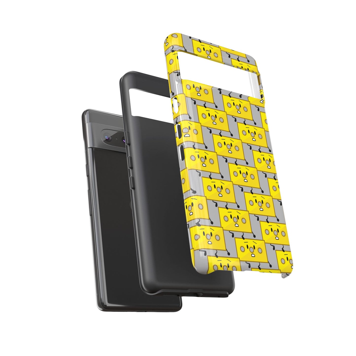 Cute Yellow Brick Pattern Phone Case — Cute Face Cartoon Protective iPhone Cover