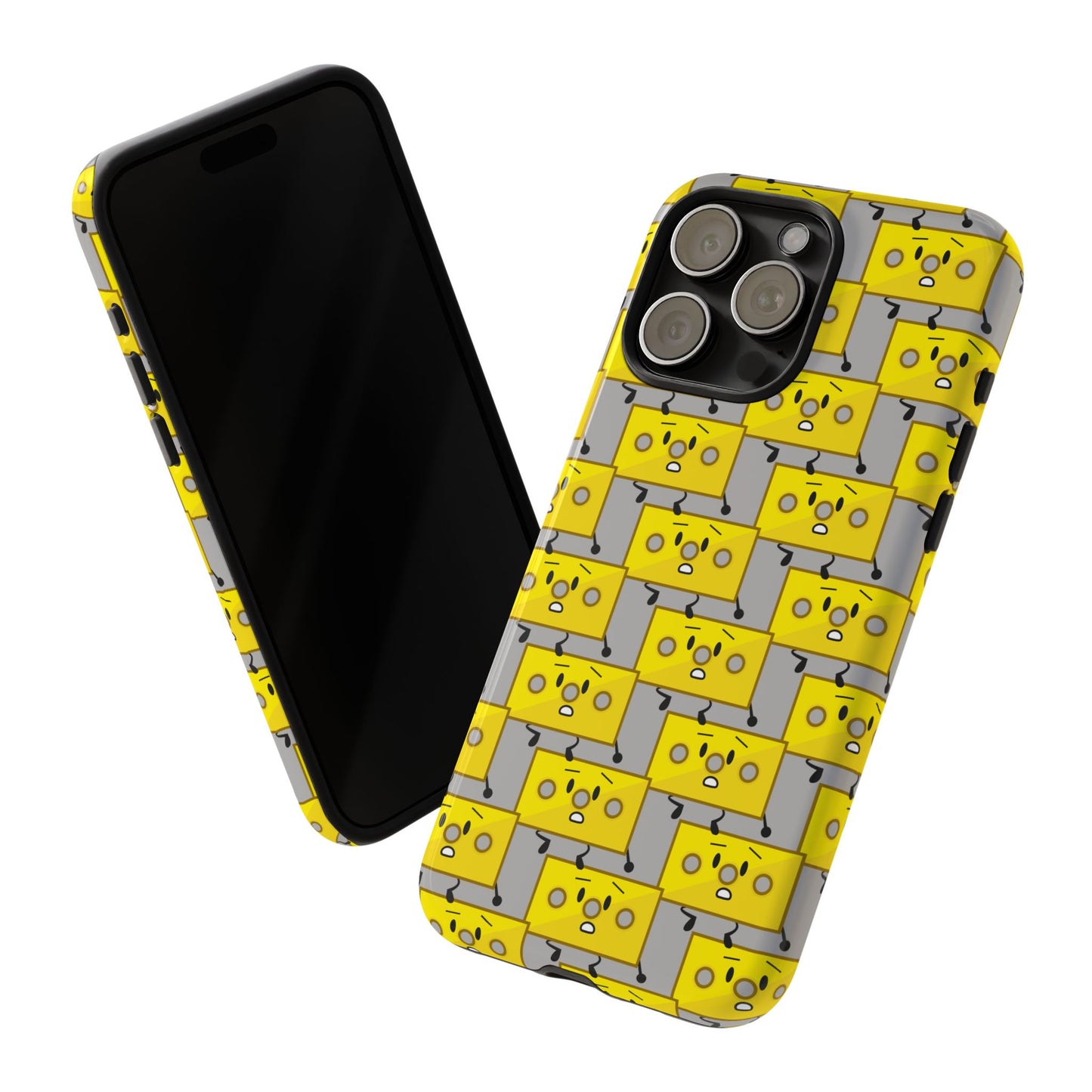Cute Yellow Brick Pattern Phone Case — Cute Face Cartoon Protective iPhone Cover
