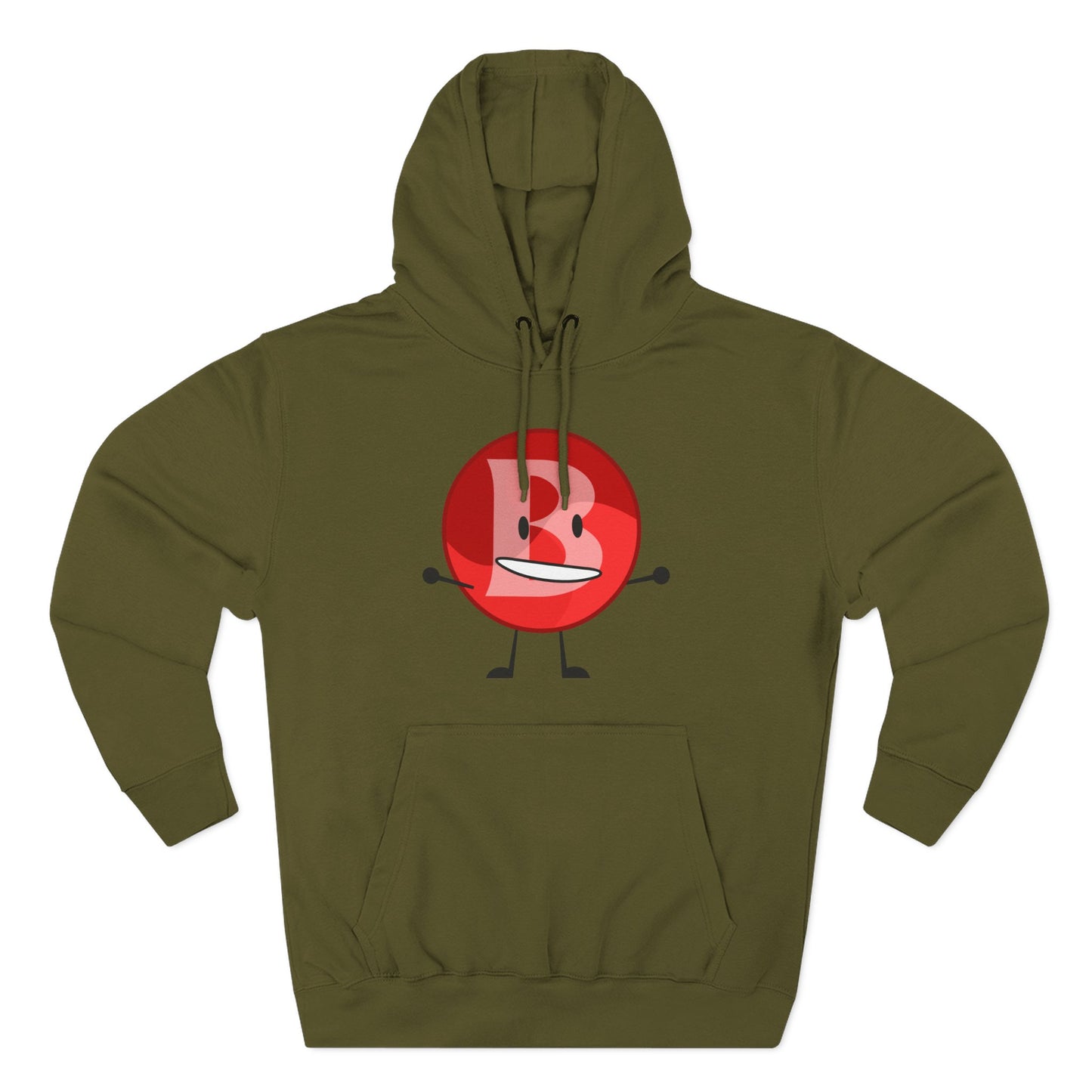 Funny Red Button Character Hoodie – "Branimator" Graphic Fleece Pullover