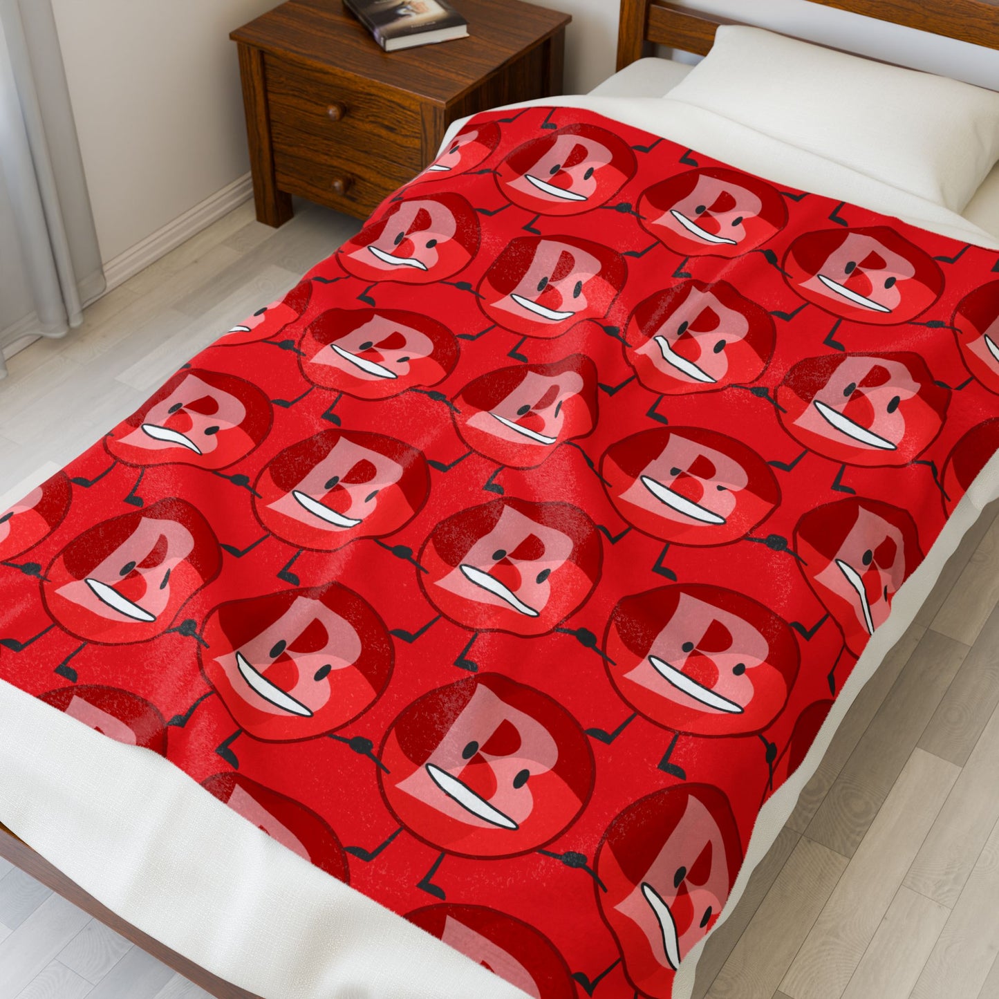 Red Branimator Pattern Velveteen Plush Blanket