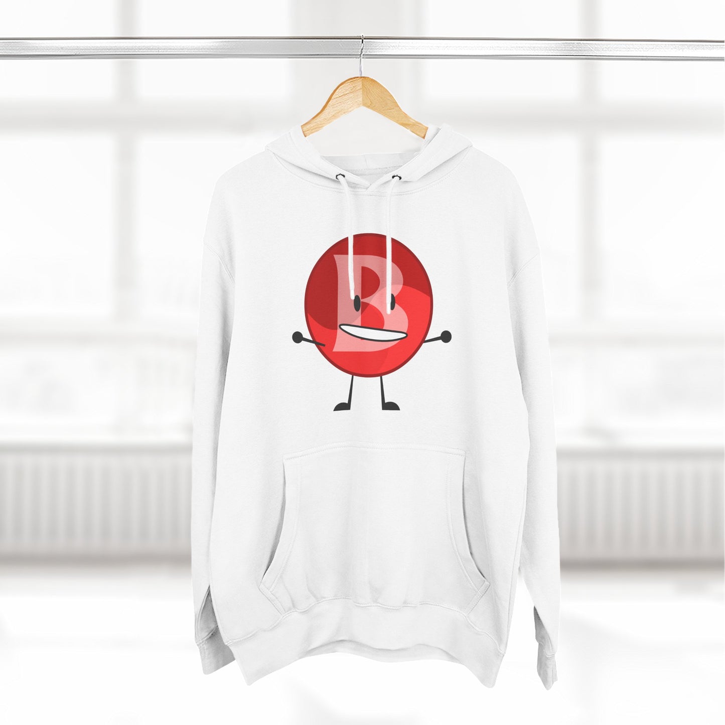 Funny Red Button Character Hoodie – "Branimator" Graphic Fleece Pullover