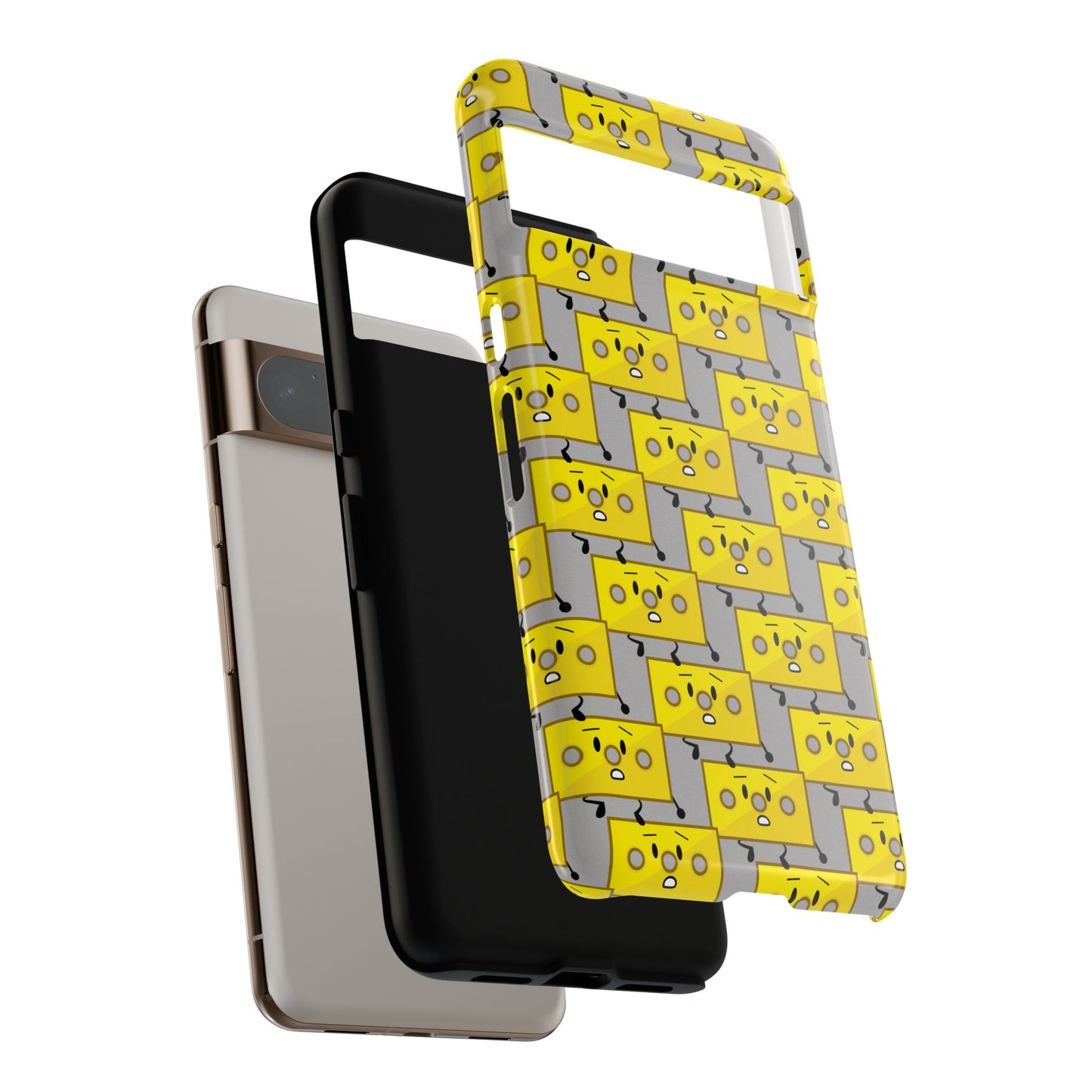 Cute Yellow Brick Pattern Phone Case — Cute Face Cartoon Protective iPhone Cover
