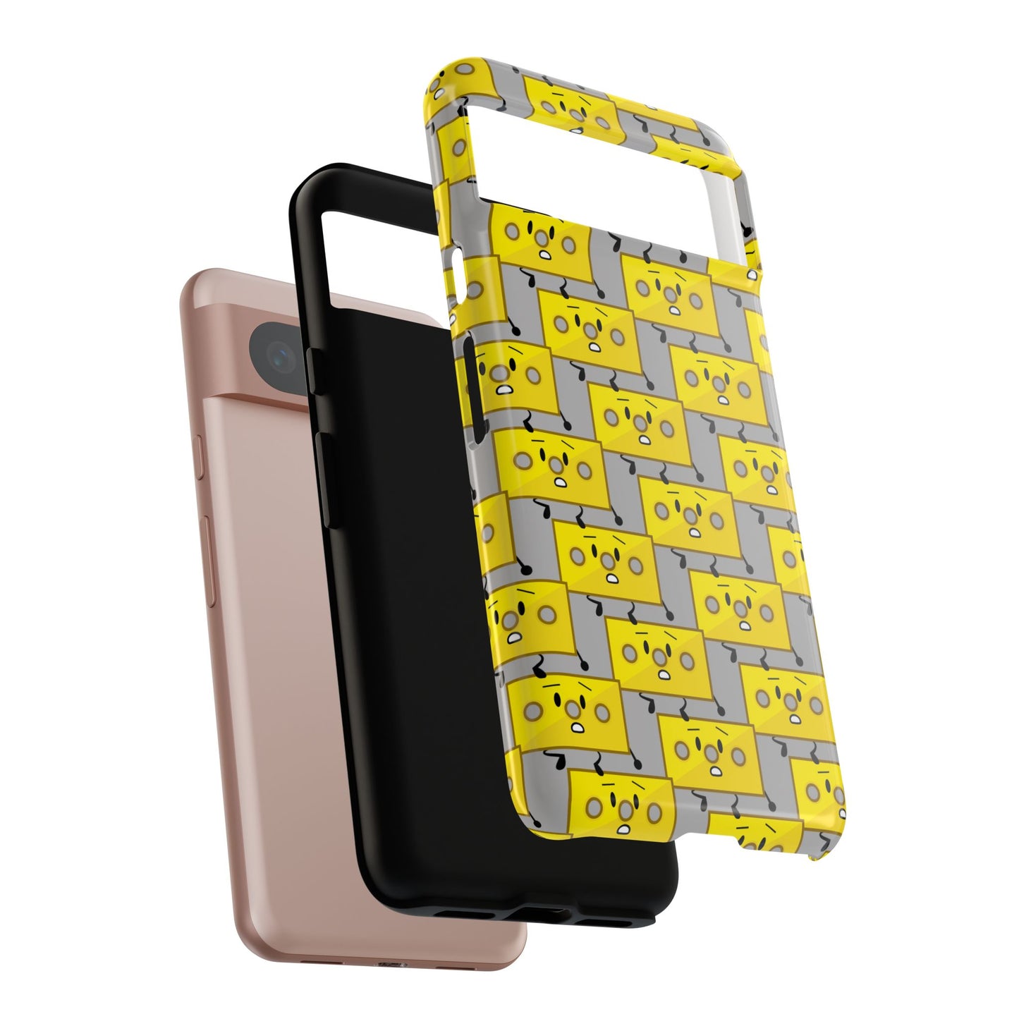 Cute Yellow Brick Pattern Phone Case — Cute Face Cartoon Protective iPhone Cover