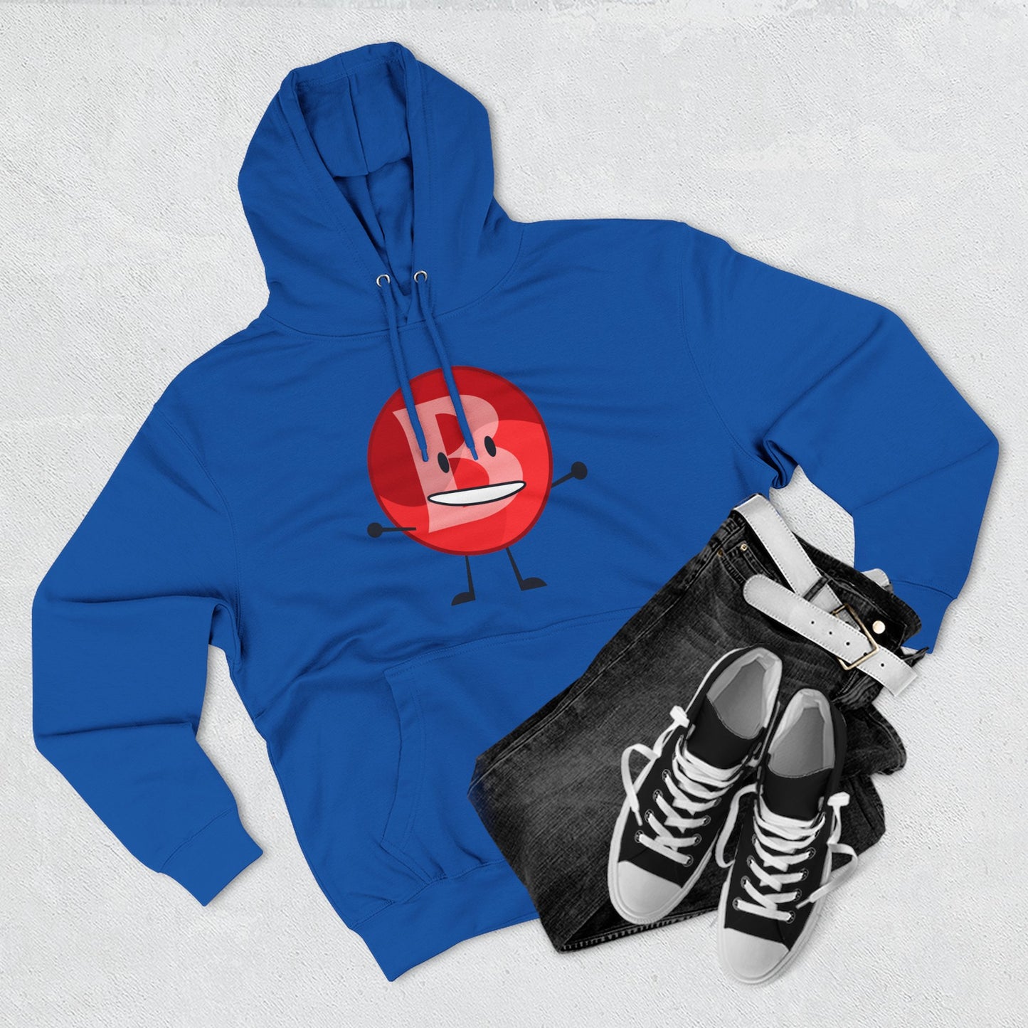Funny Red Button Character Hoodie – "Branimator" Graphic Fleece Pullover