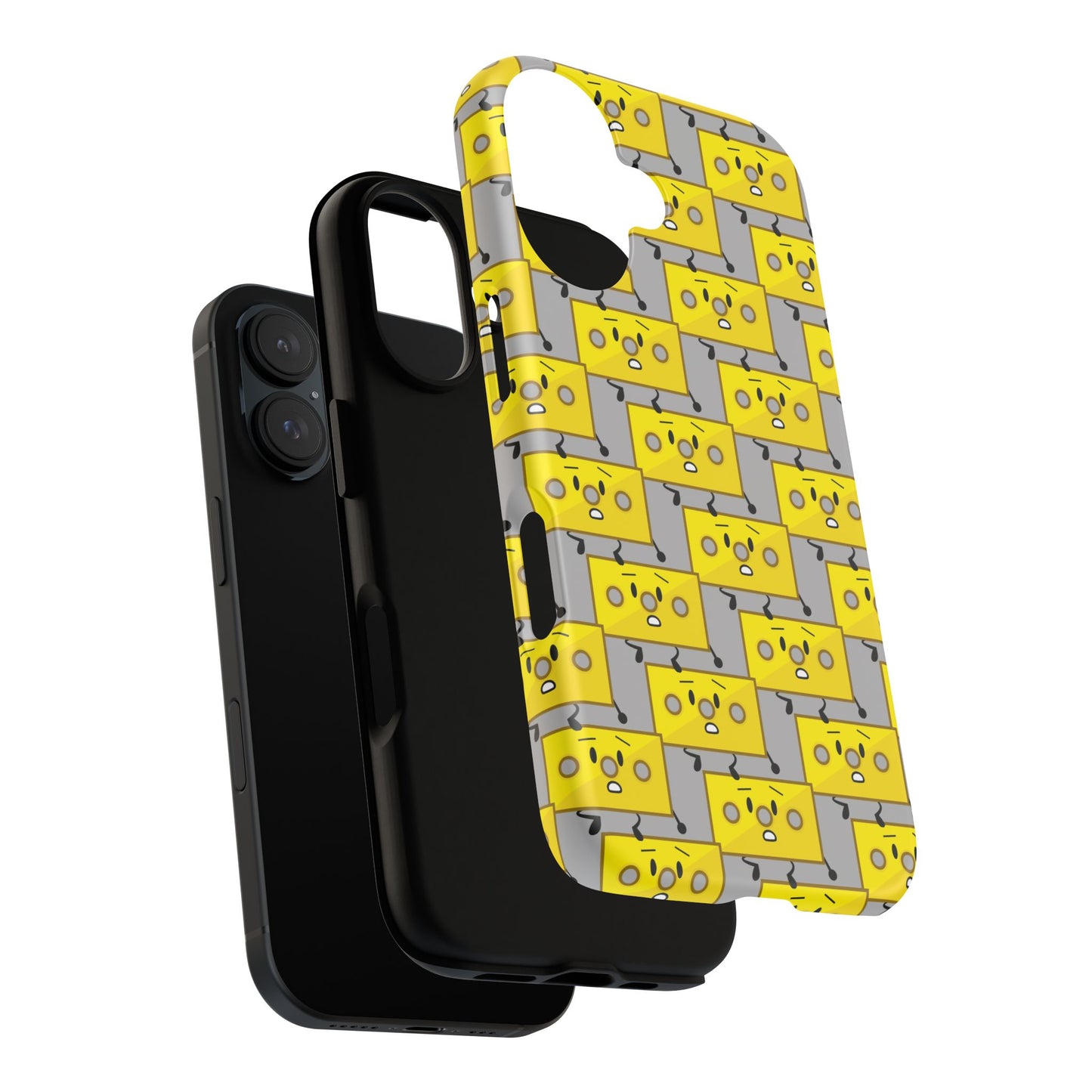 Cute Yellow Brick Pattern Phone Case — Cute Face Cartoon Protective iPhone Cover