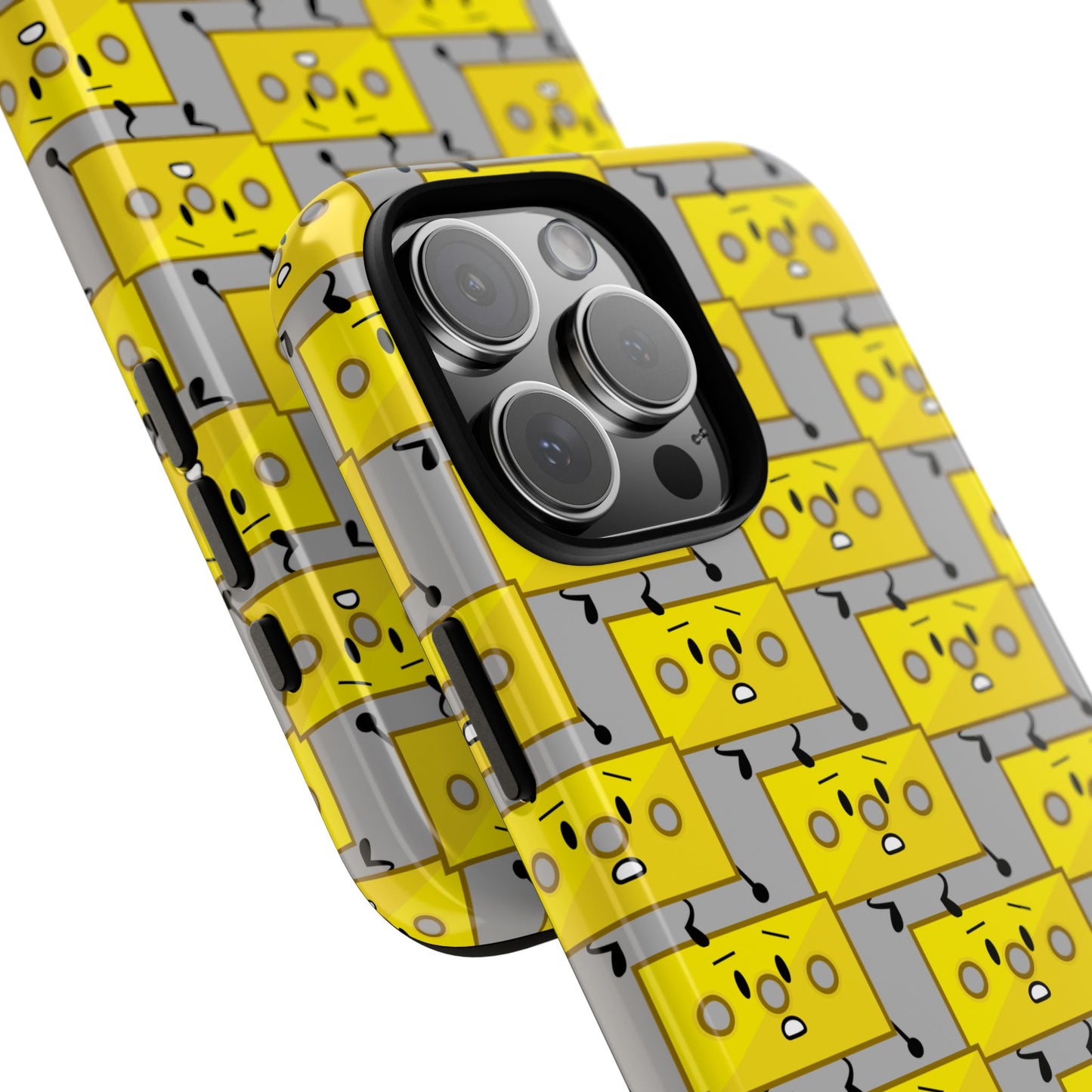 Cute Yellow Brick Pattern Phone Case — Cute Face Cartoon Protective iPhone Cover