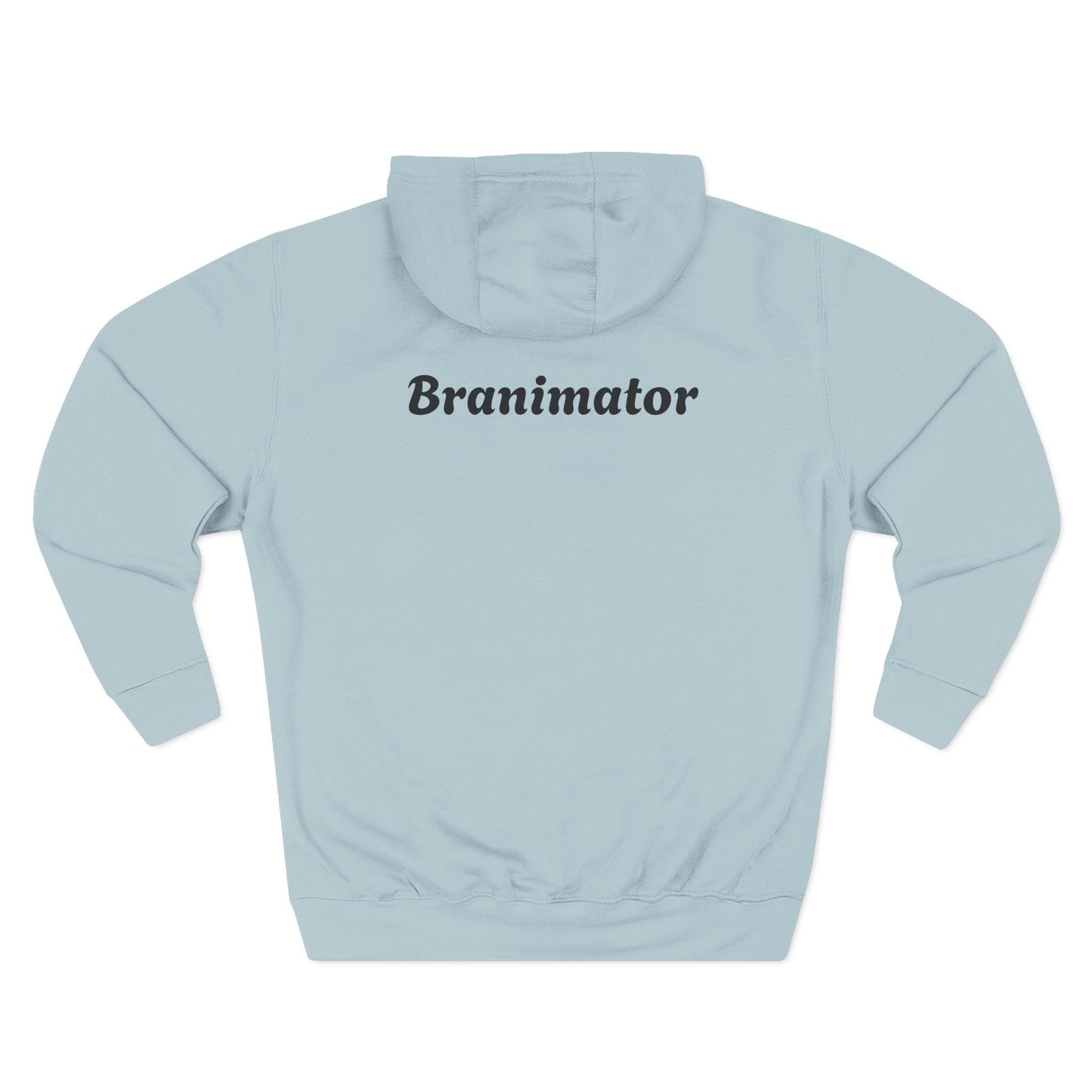 Funny Red Button Character Hoodie – "Branimator" Graphic Fleece Pullover