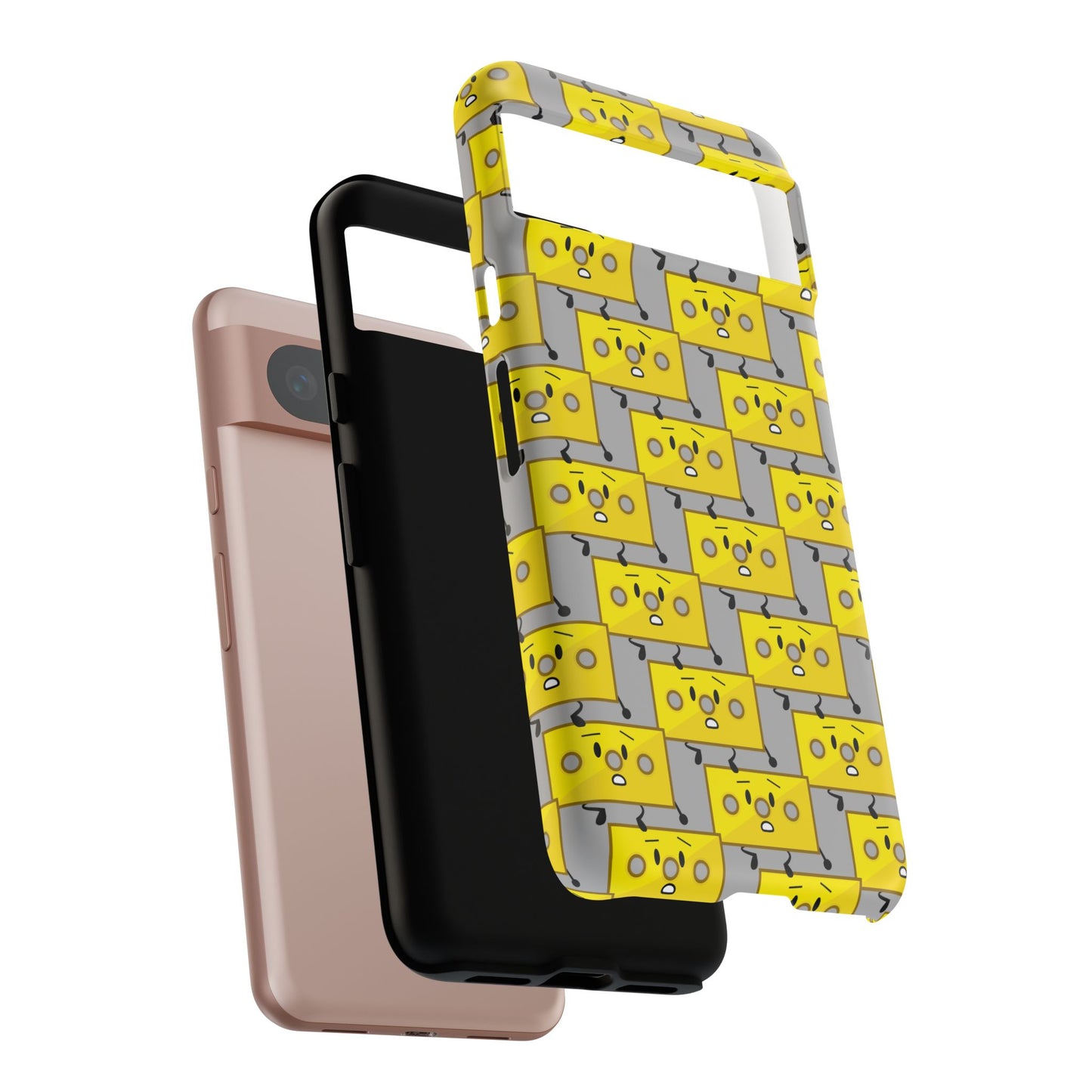 Cute Yellow Brick Pattern Phone Case — Cute Face Cartoon Protective iPhone Cover