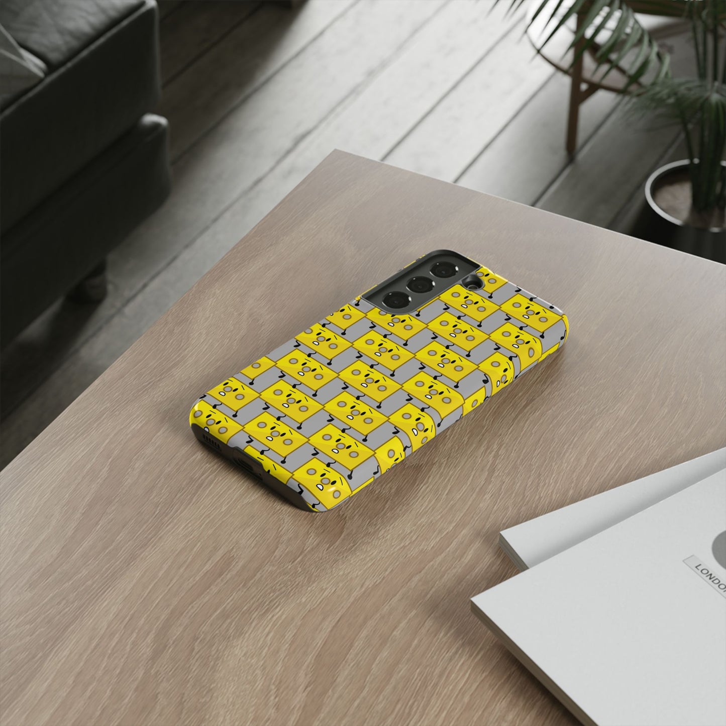 Cute Yellow Brick Pattern Phone Case — Cute Face Cartoon Protective iPhone Cover