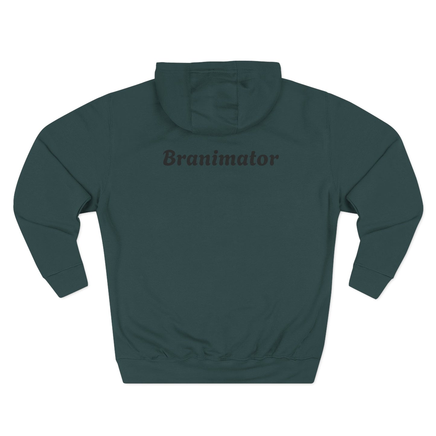 Funny Red Button Character Hoodie – "Branimator" Graphic Fleece Pullover