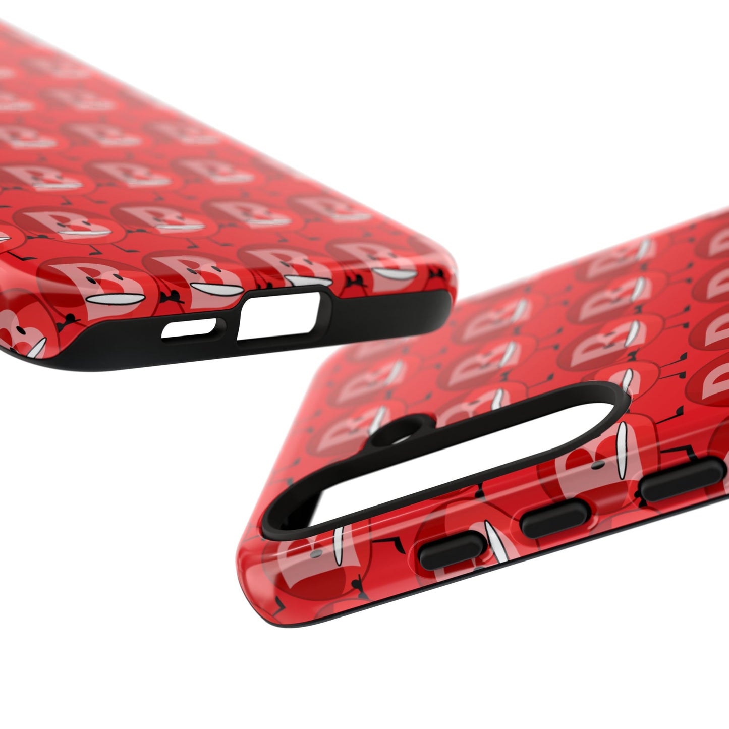 Red Patterned ‘B’ Tough Phone Case — Protective Slim Case with Cute Repeating Initial Design
