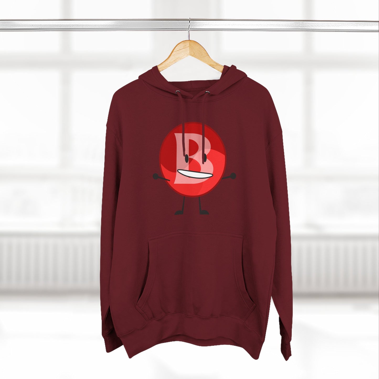 Funny Red Button Character Hoodie – "Branimator" Graphic Fleece Pullover