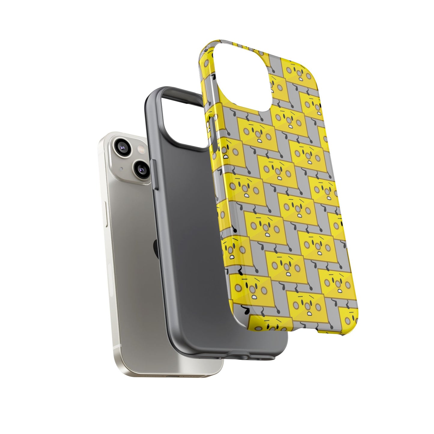Cute Yellow Brick Pattern Phone Case — Cute Face Cartoon Protective iPhone Cover