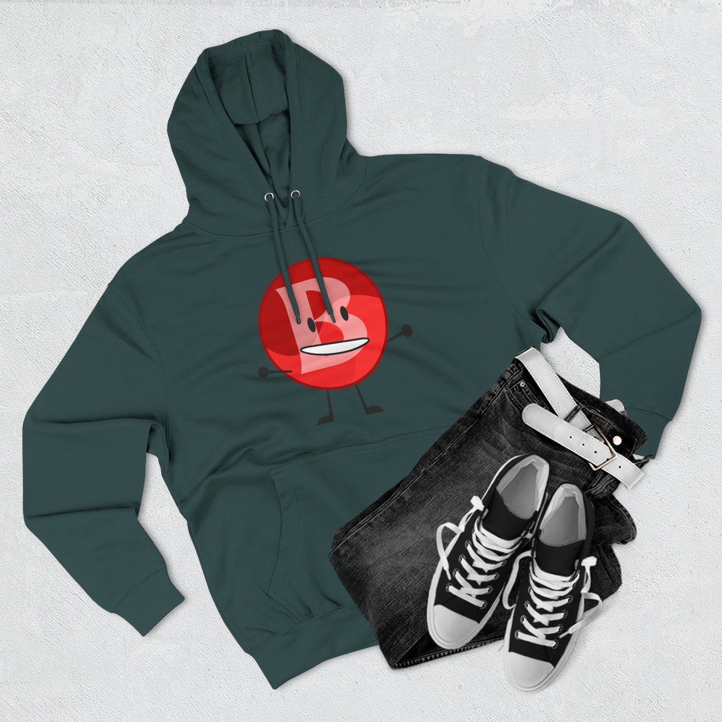Funny Red Button Character Hoodie – "Branimator" Graphic Fleece Pullover