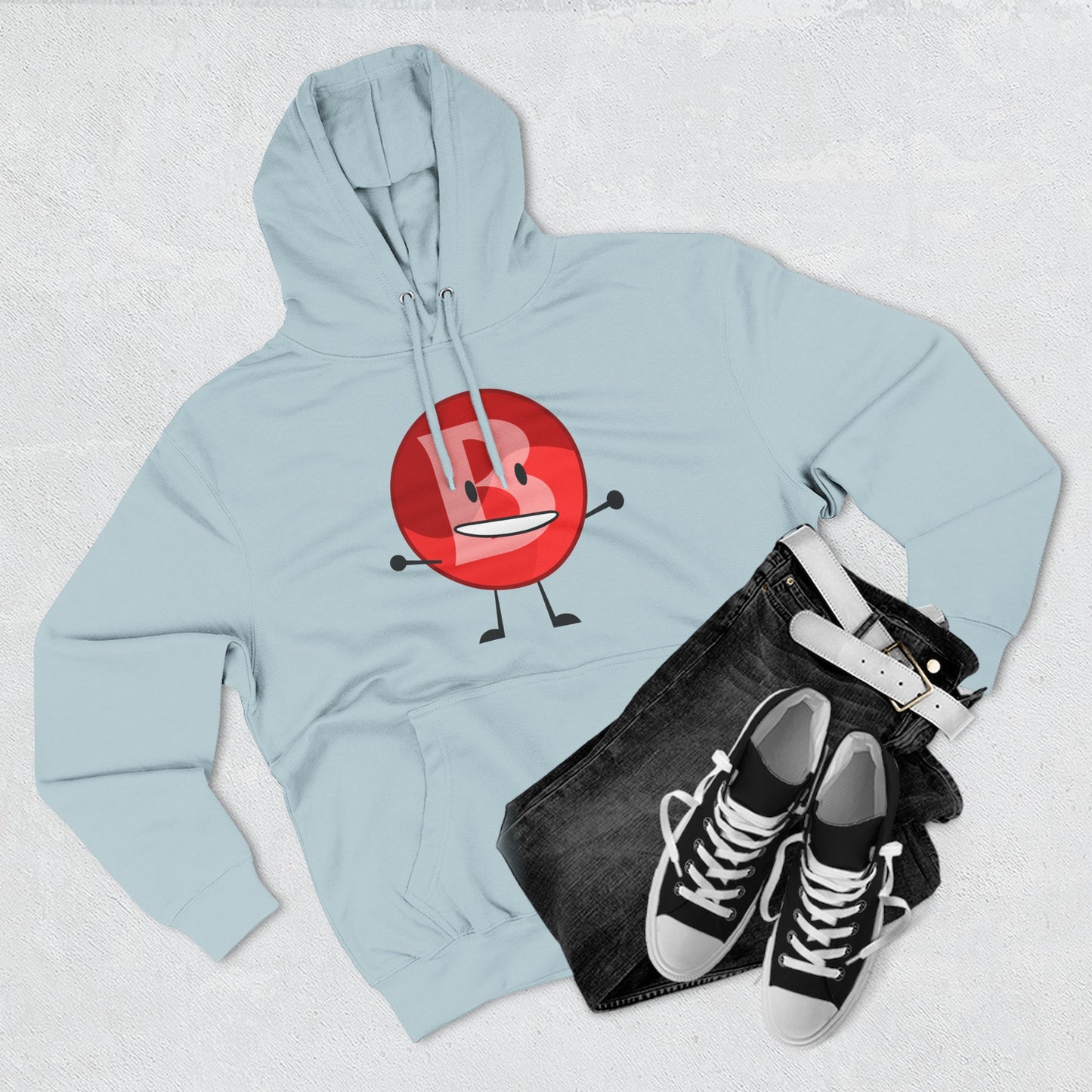Funny Red Button Character Hoodie – "Branimator" Graphic Fleece Pullover