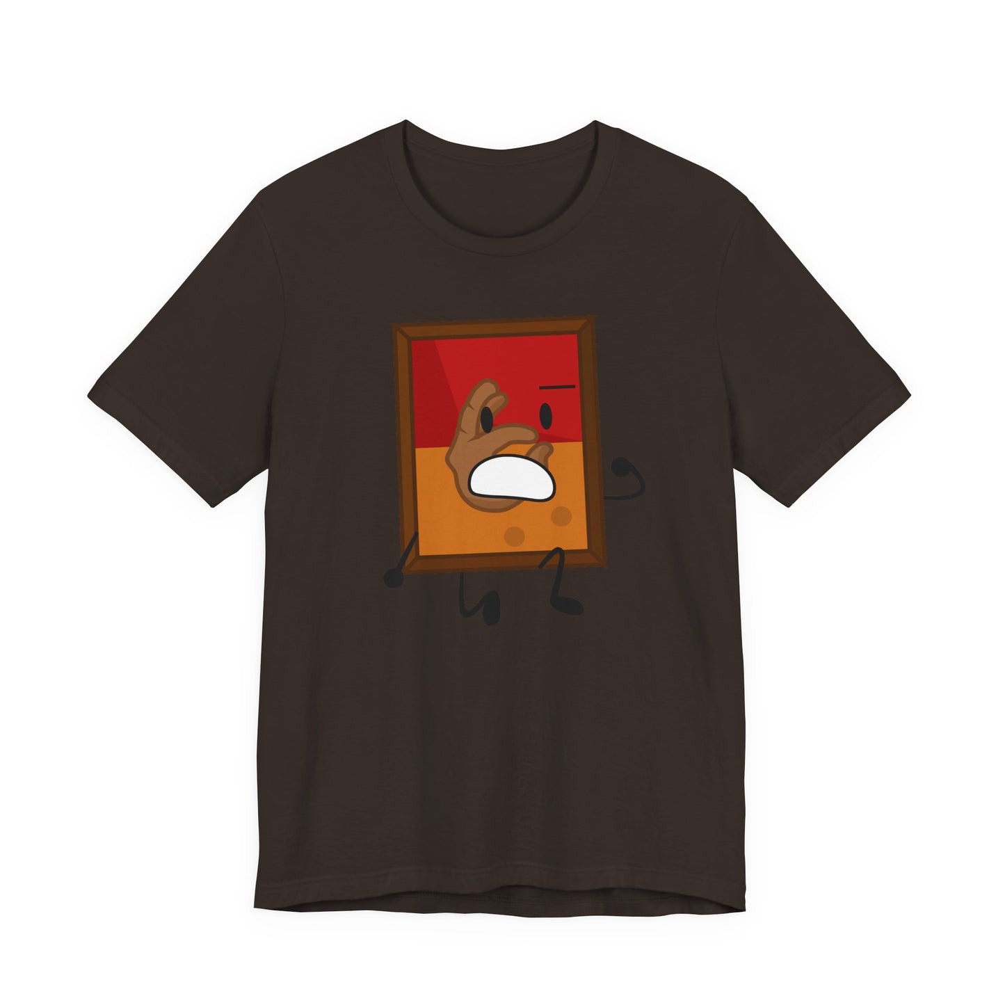 Funny Cartoon Book & Button Graphic T-Shirt