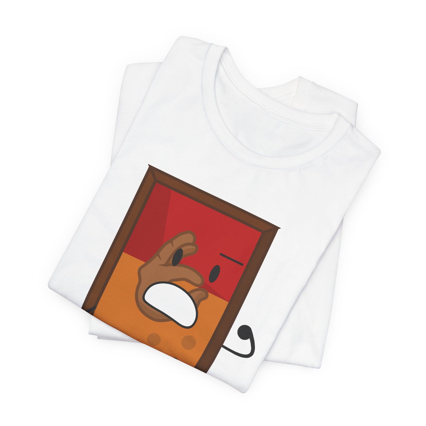 Funny Cartoon Book & Button Graphic T-Shirt