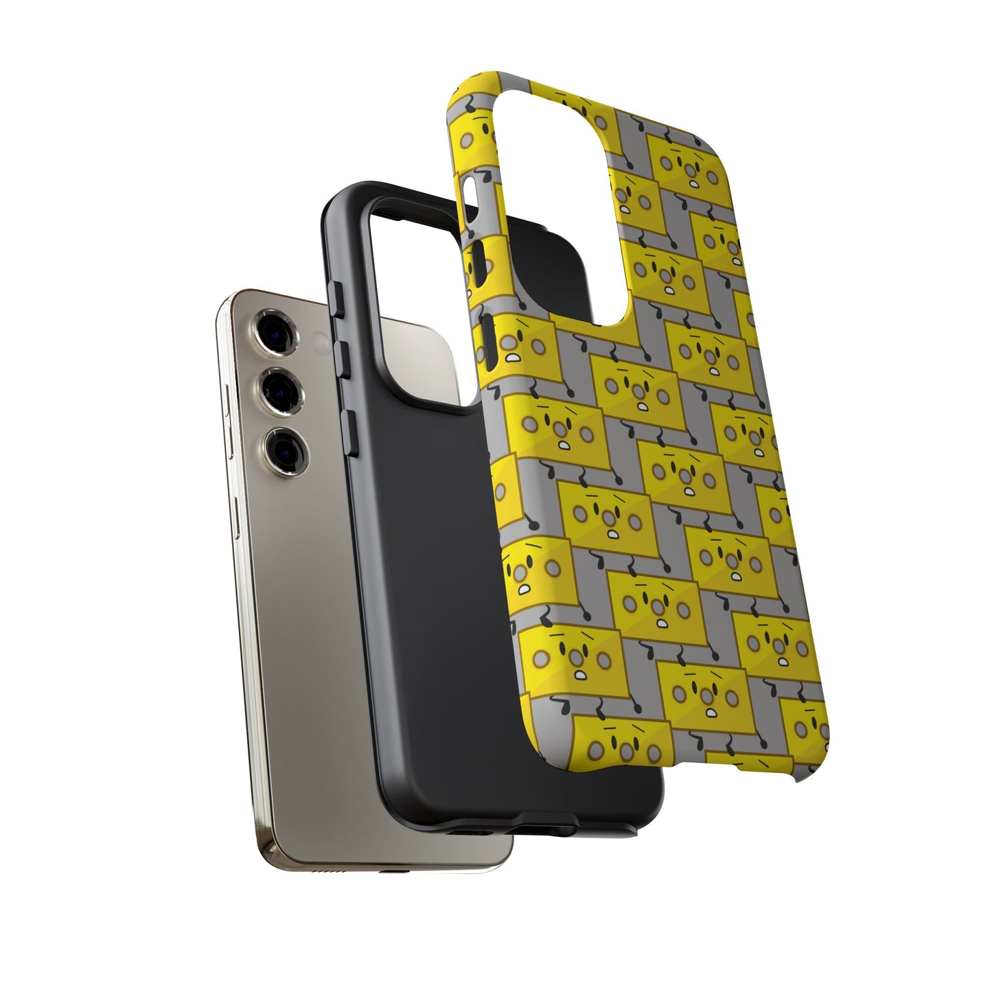 Cute Yellow Brick Pattern Phone Case — Cute Face Cartoon Protective iPhone Cover