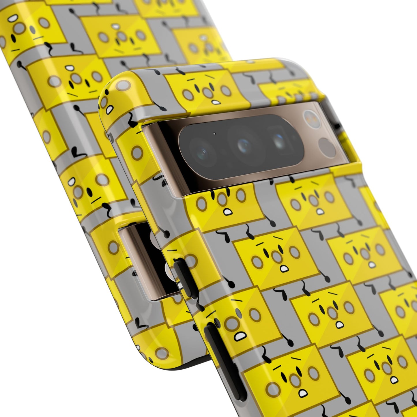 Cute Yellow Brick Pattern Phone Case — Cute Face Cartoon Protective iPhone Cover