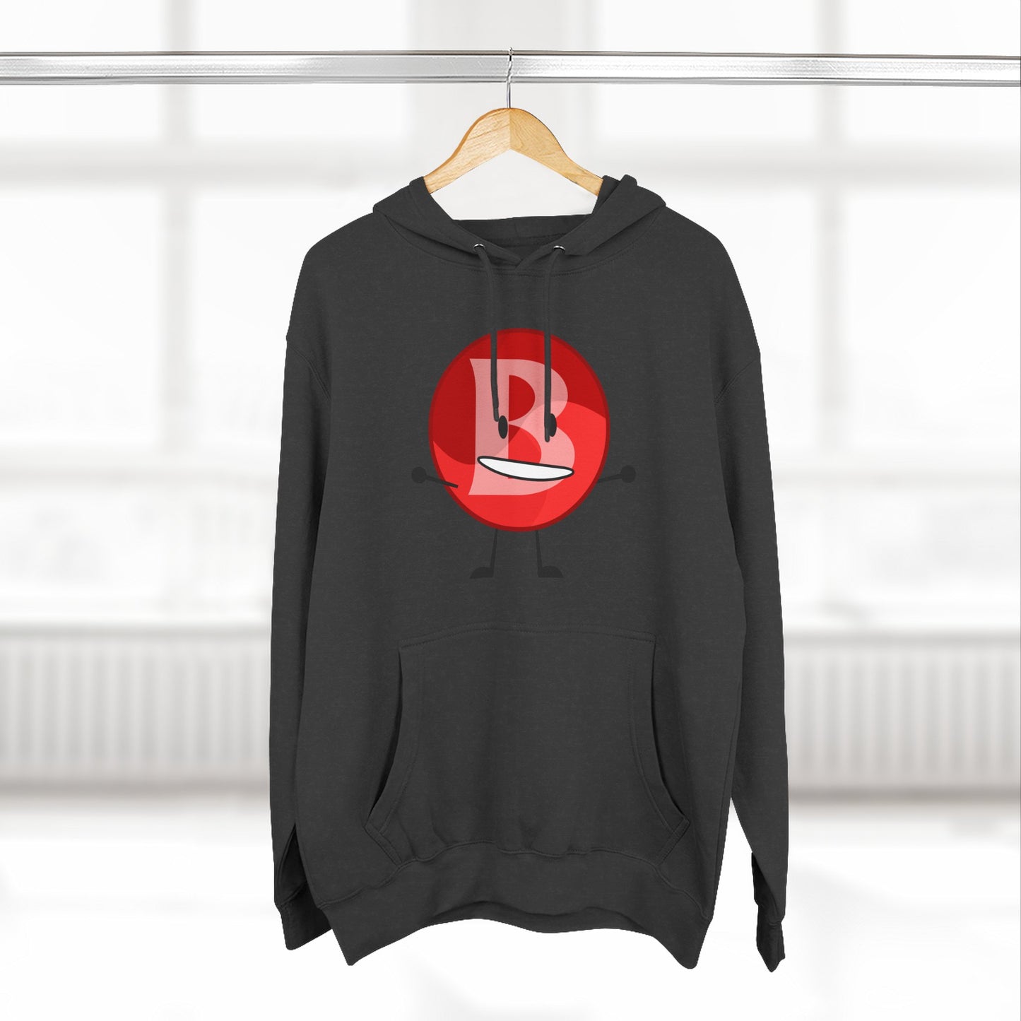 Funny Red Button Character Hoodie – "Branimator" Graphic Fleece Pullover
