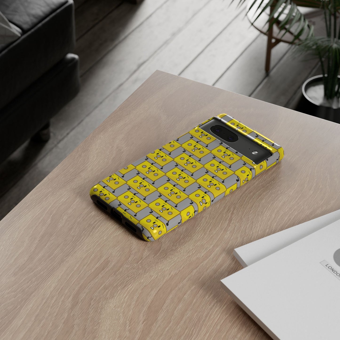 Cute Yellow Brick Pattern Phone Case — Cute Face Cartoon Protective iPhone Cover