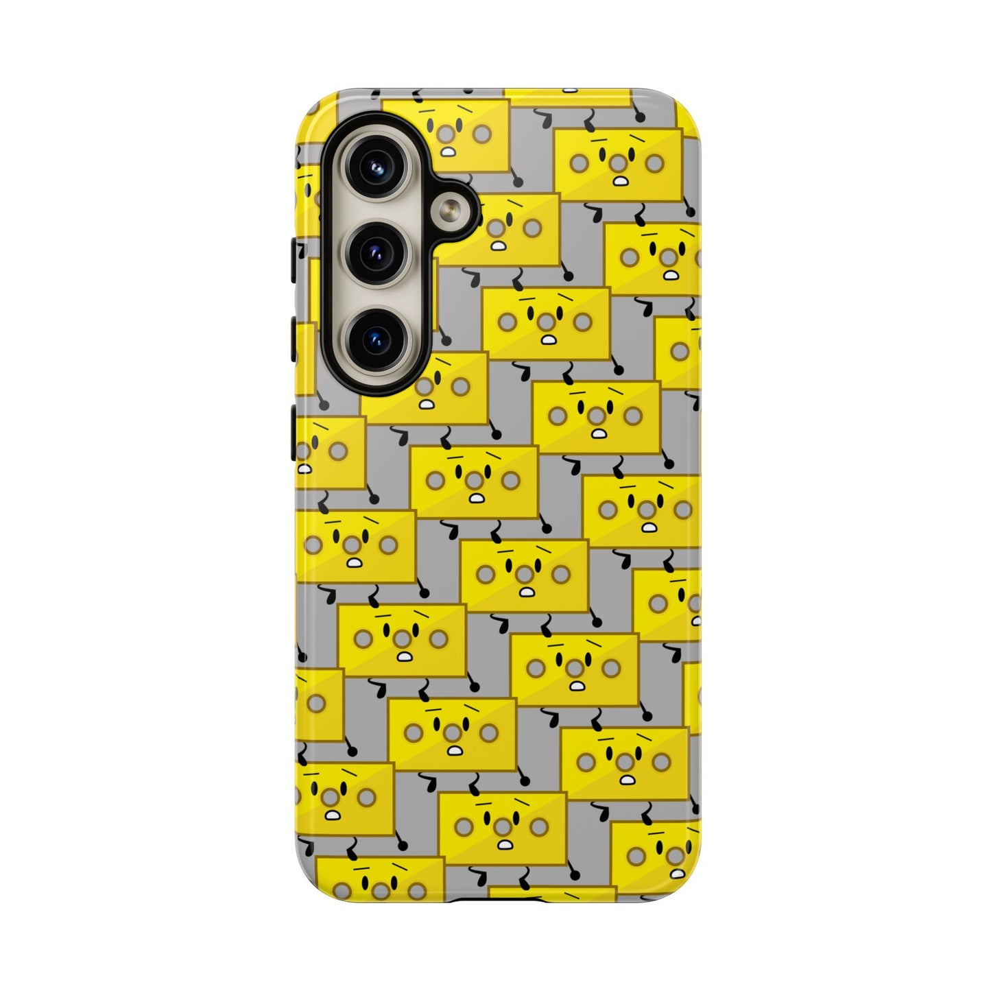Cute Yellow Brick Pattern Phone Case — Cute Face Cartoon Protective iPhone Cover