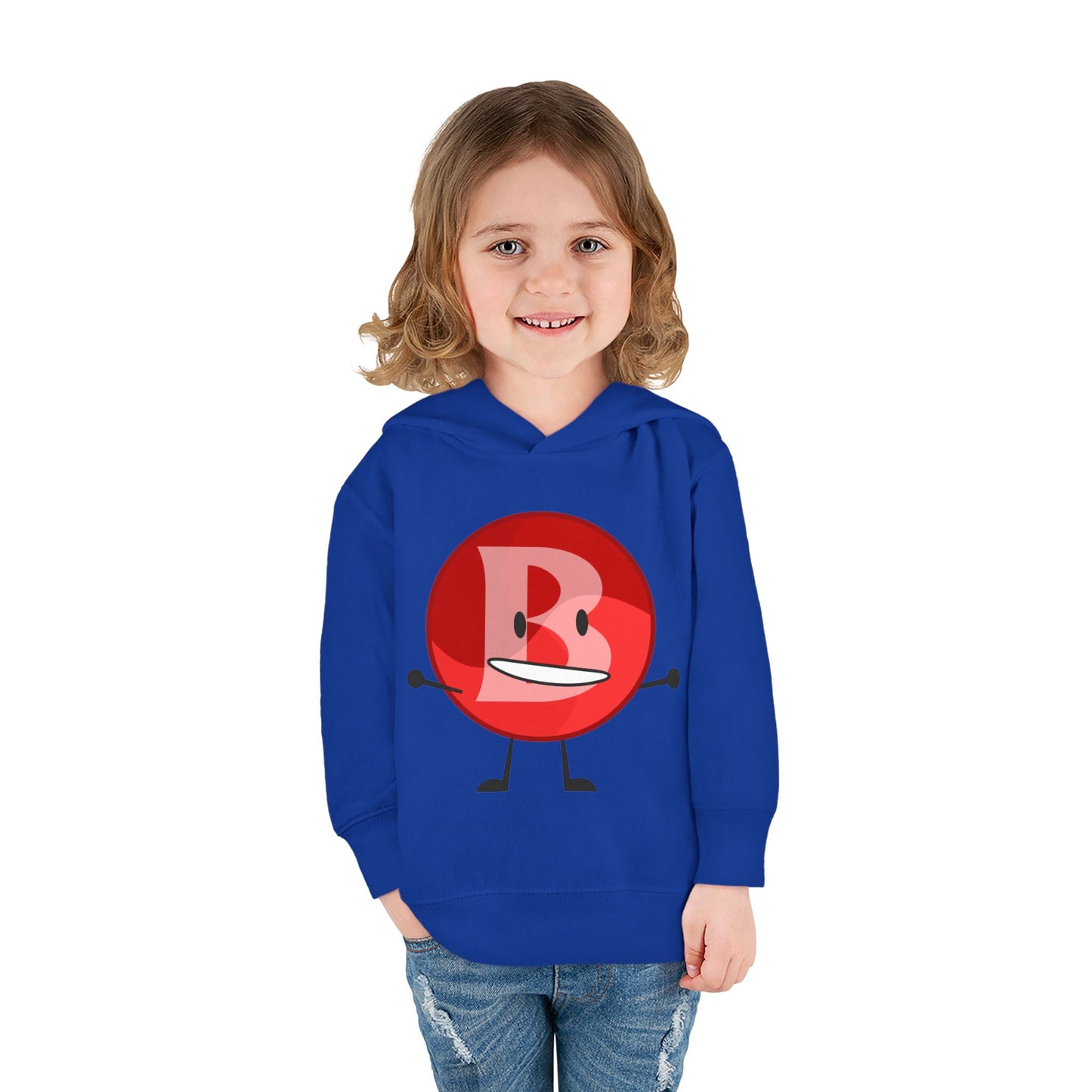 Branimator logo Toddler Hoodie with Cute Red Cartoon Face — Playful Kids Pullover