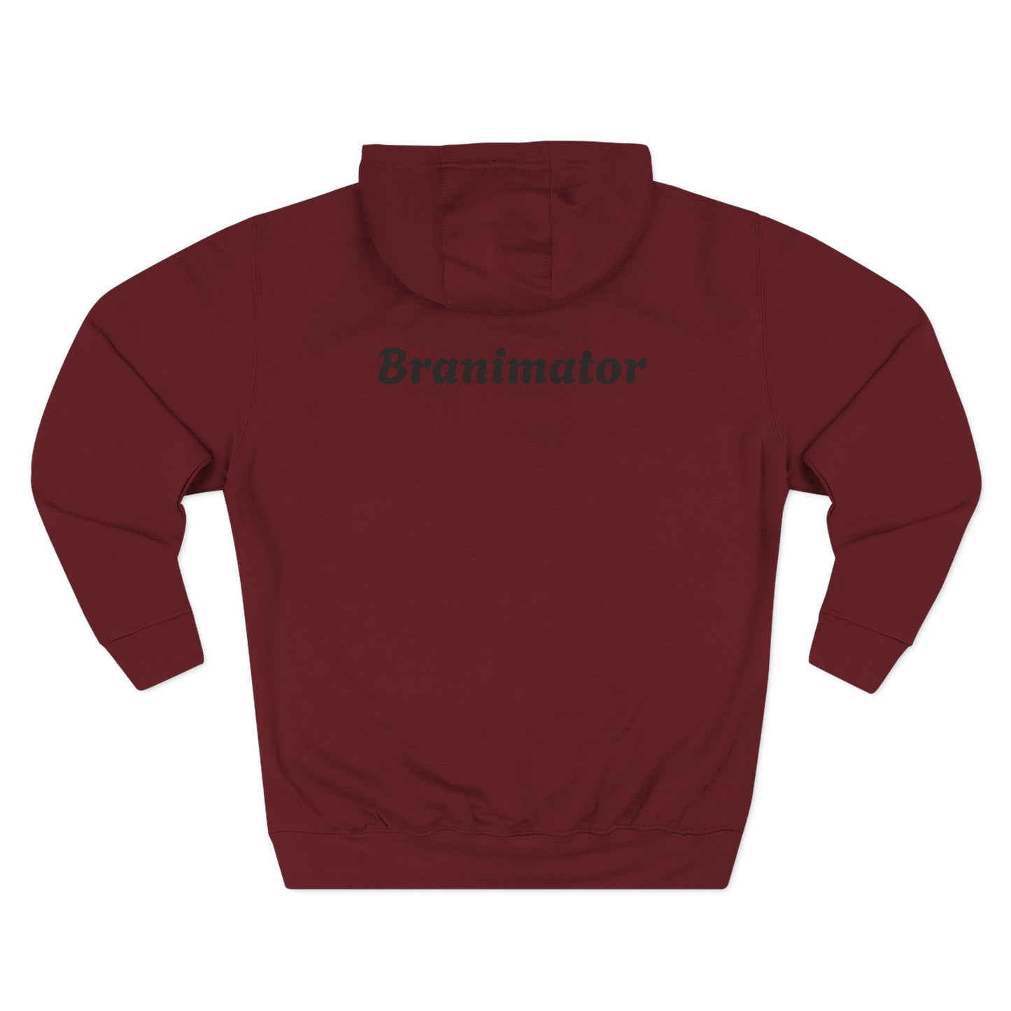 Funny Red Button Character Hoodie – "Branimator" Graphic Fleece Pullover