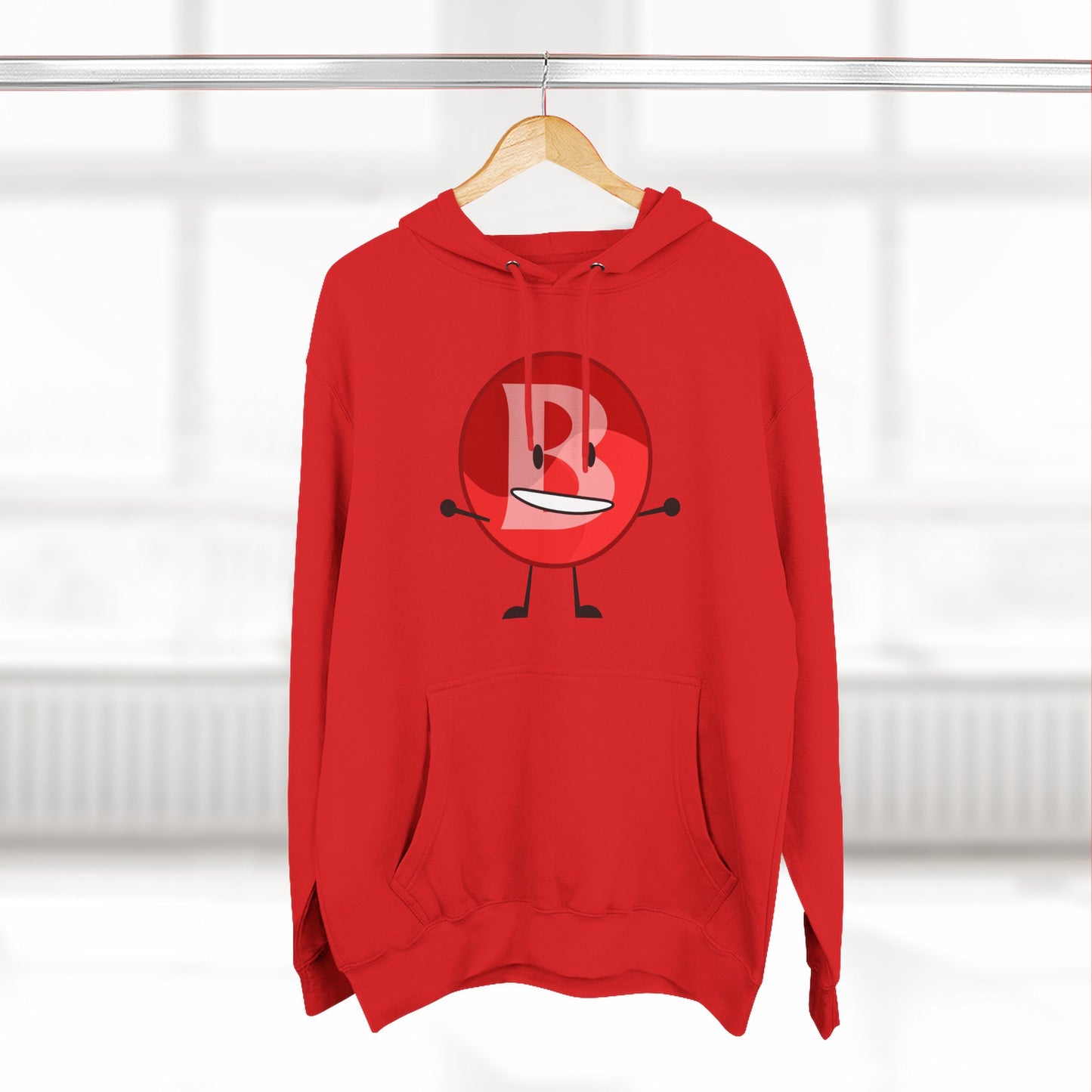 Funny Red Button Character Hoodie – "Branimator" Graphic Fleece Pullover