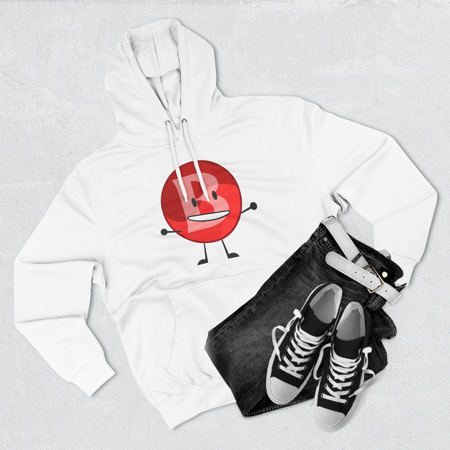 Funny Red Button Character Hoodie – "Branimator" Graphic Fleece Pullover