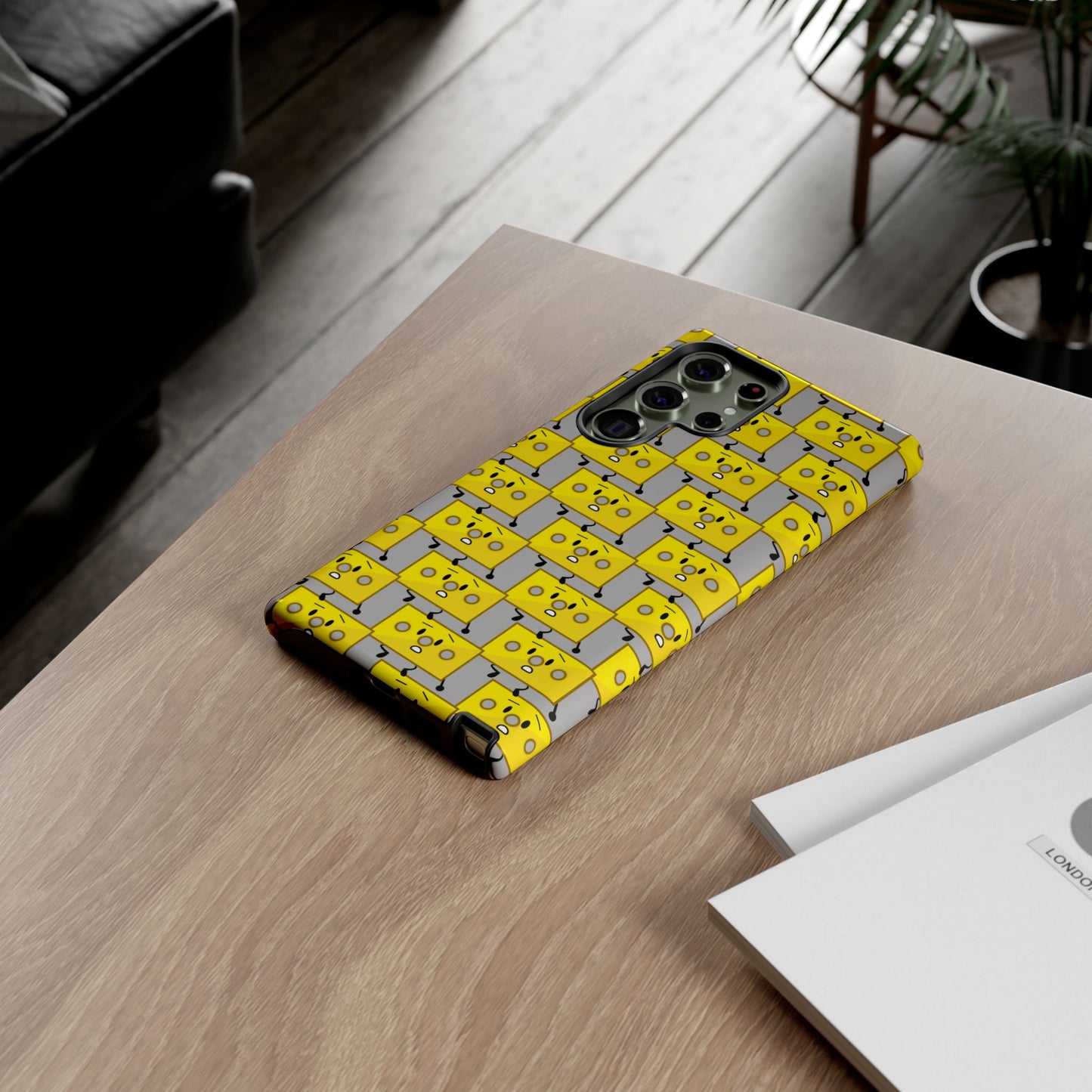 Cute Yellow Brick Pattern Phone Case — Cute Face Cartoon Protective iPhone Cover