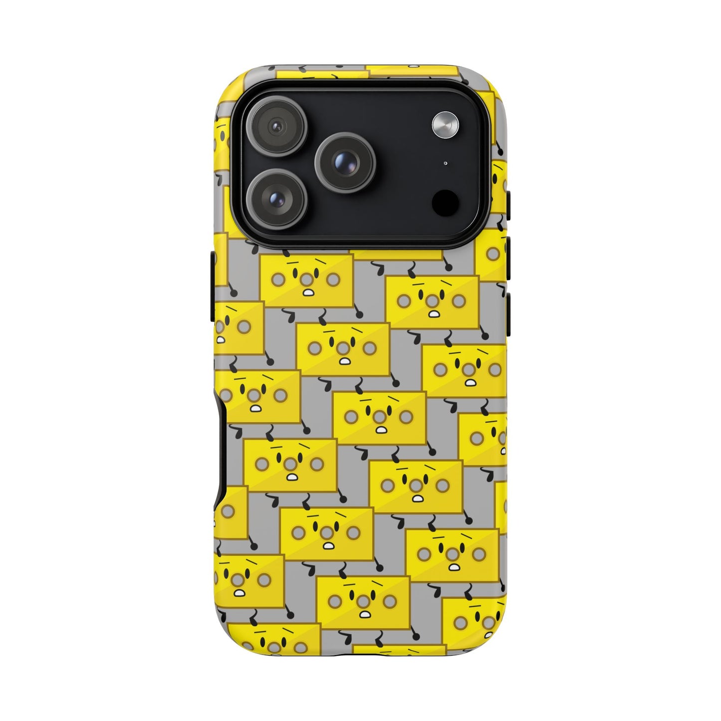 Cute Yellow Brick Pattern Phone Case — Cute Face Cartoon Protective iPhone Cover