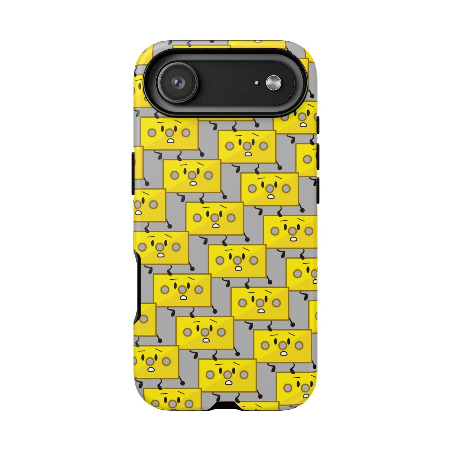 Cute Yellow Brick Pattern Phone Case — Cute Face Cartoon Protective iPhone Cover