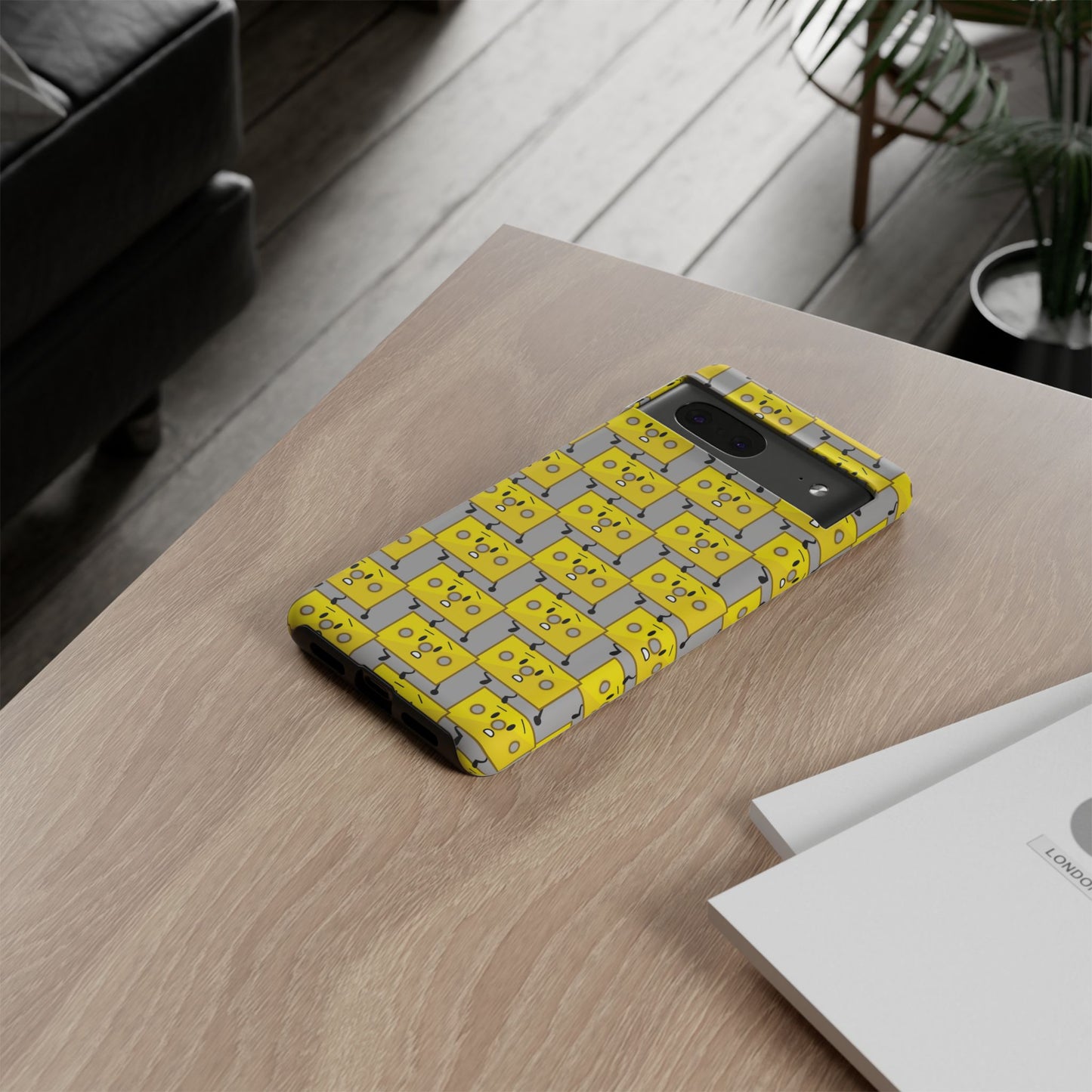 Cute Yellow Brick Pattern Phone Case — Cute Face Cartoon Protective iPhone Cover