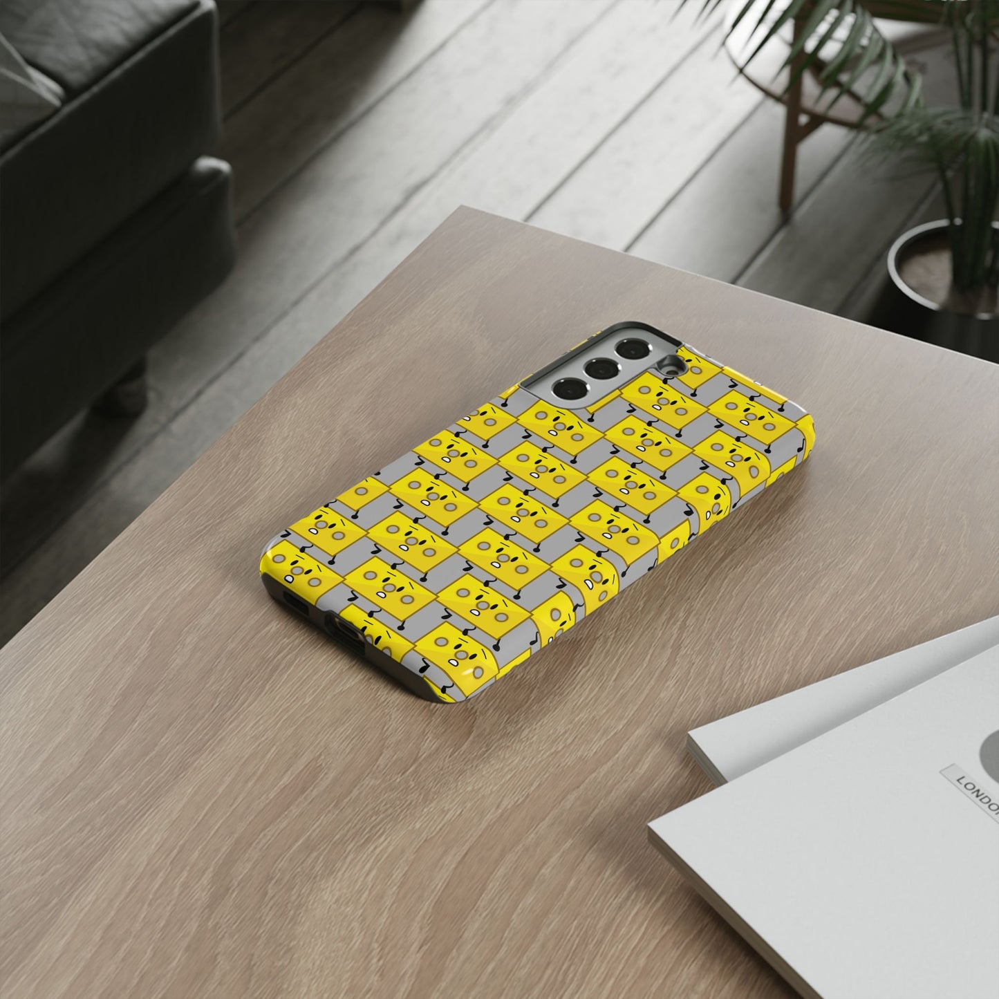 Cute Yellow Brick Pattern Phone Case — Cute Face Cartoon Protective iPhone Cover
