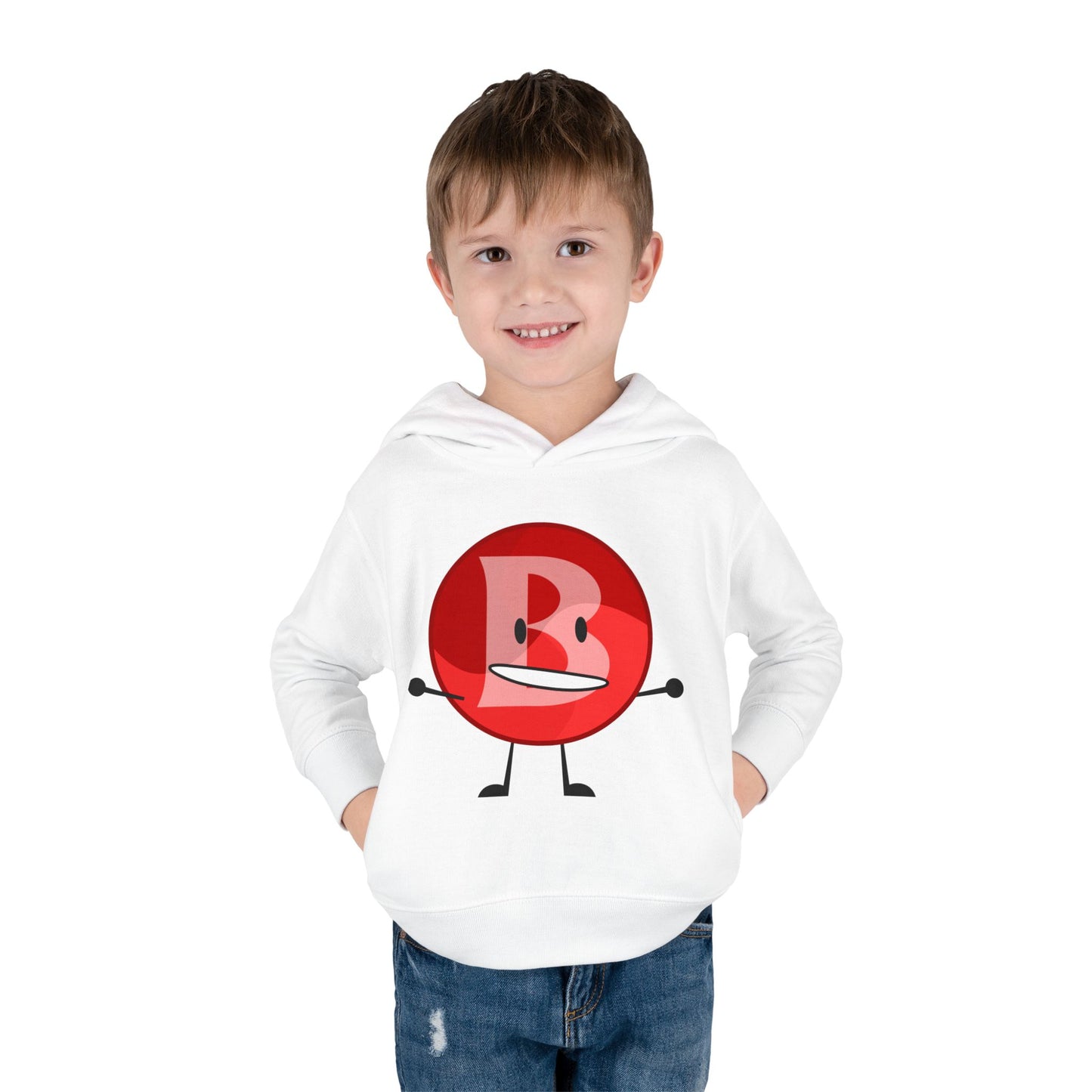 Branimator logo Toddler Hoodie with Cute Red Cartoon Face — Playful Kids Pullover