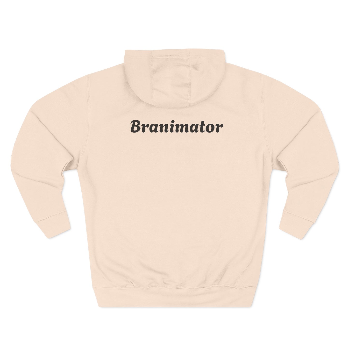 Funny Red Button Character Hoodie – "Branimator" Graphic Fleece Pullover